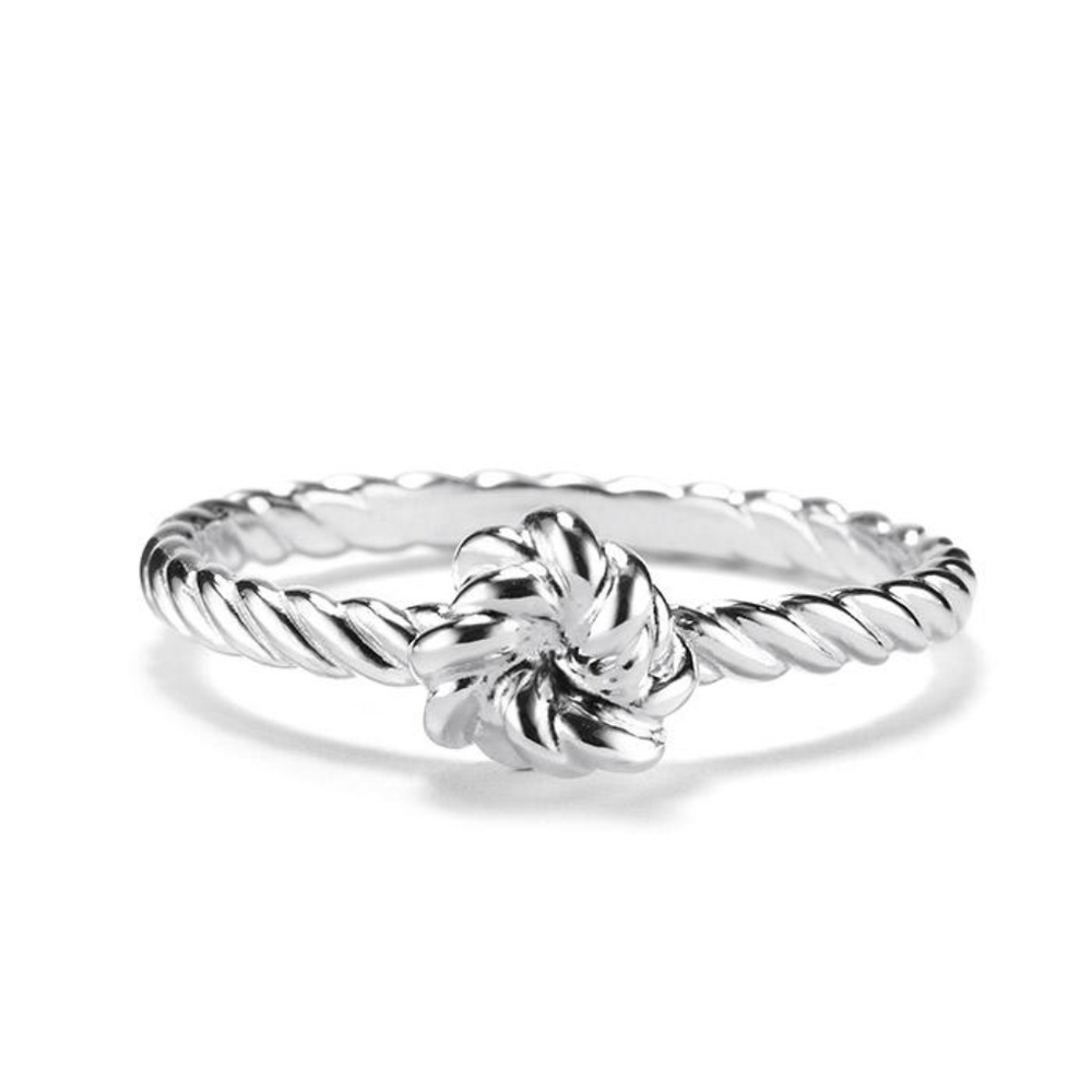 Sterling Silver Knotted Rope Ring - Size 7 New!